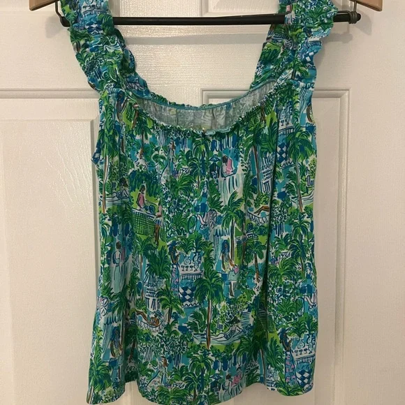 Lilly Pulitzer Teopical Print Sleeveless Top - Picture 1 of 5